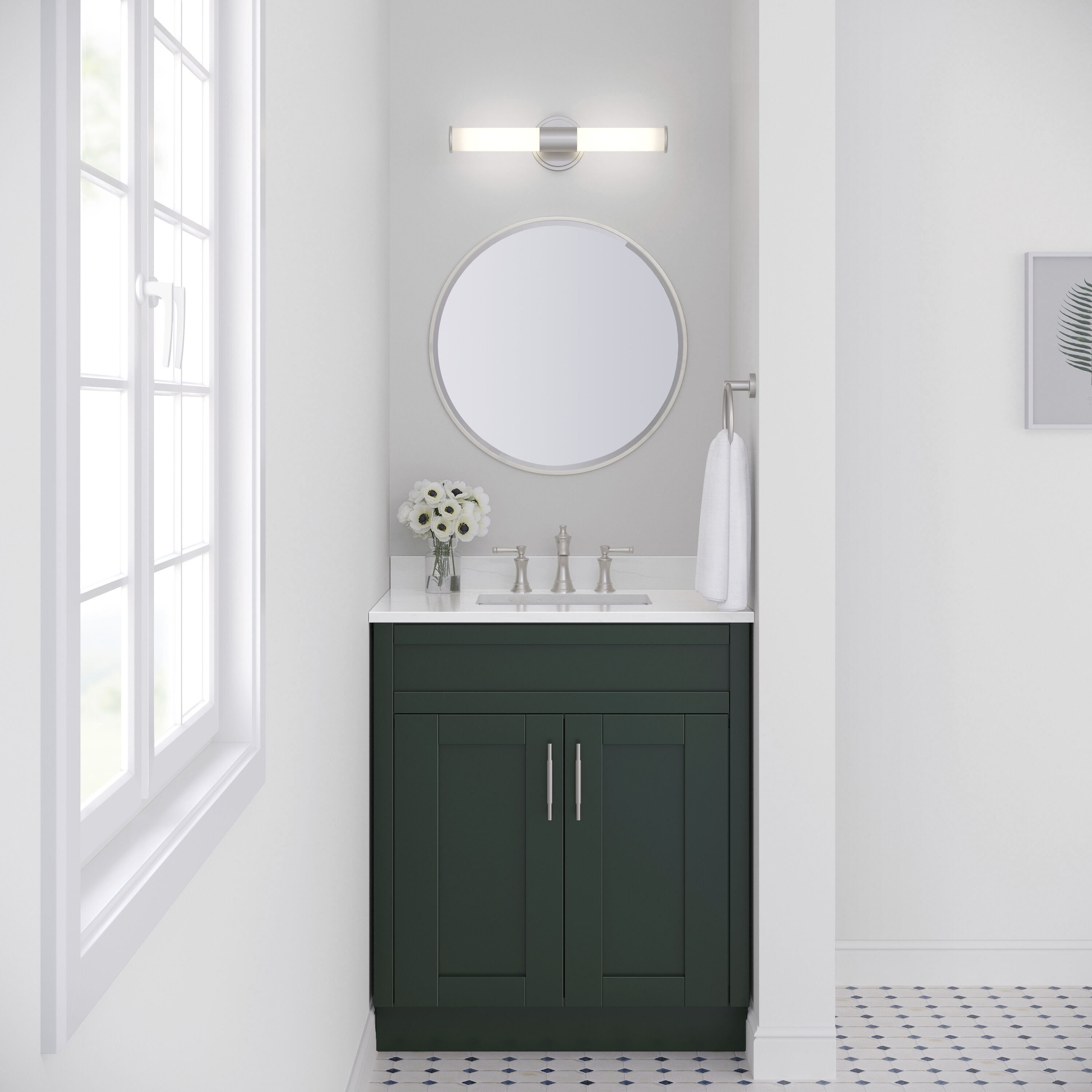 Trumann LED 18 inch Brushed Nickel Bathroom Vanity Light Bar Wall Light